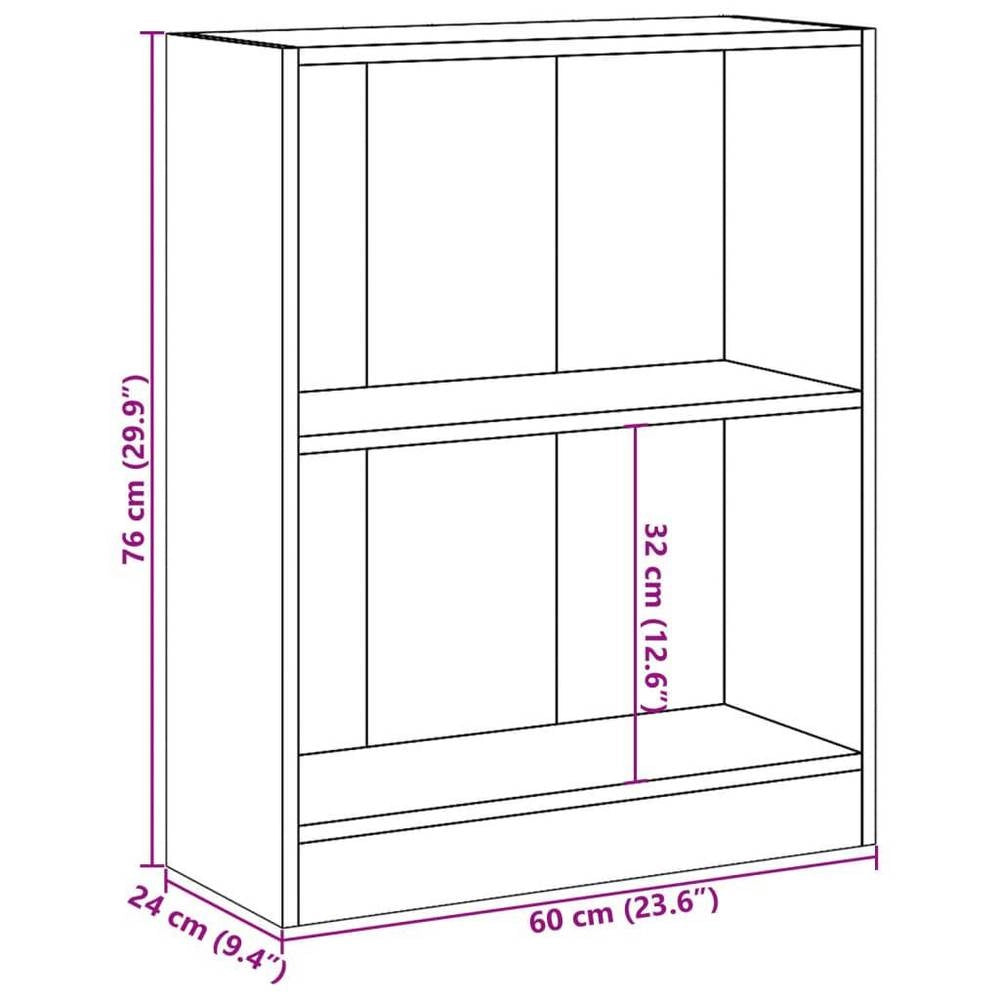 Bookshelf, Concrete Grey, 60x24x76 Cm, Wood-based Material