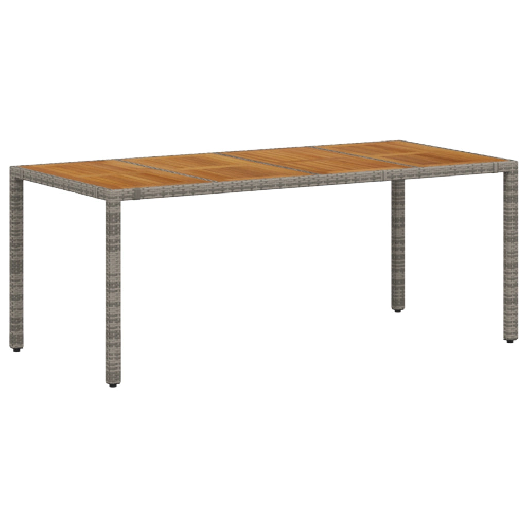 Set da Pranzo Giardino  7 Pezzi Grigio Polyrattan Acacia