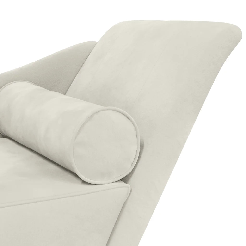 Chaise Longue con Cuscini Crema in Velluto CFW6609977