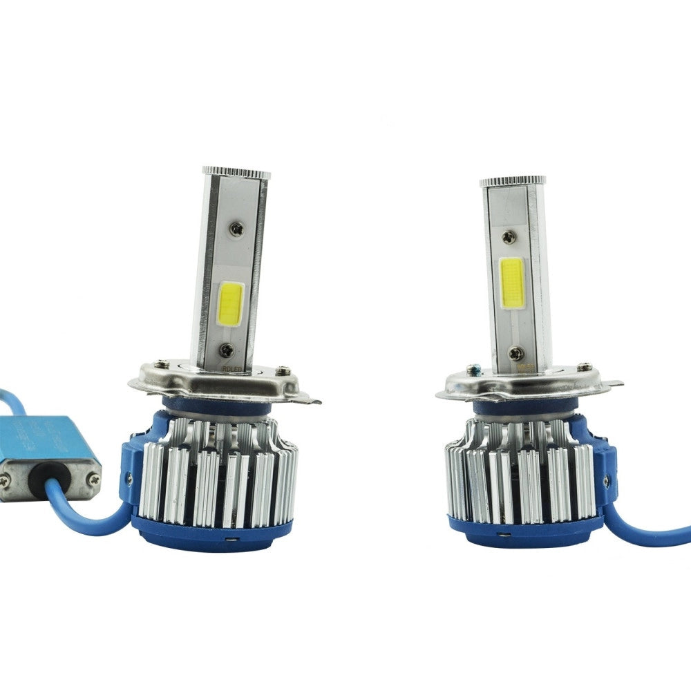 Trade Shop - Coppia Lampade Ricambio Fari Auto Led H4 Led 3200 Lumen 6000k 12v 40w + Ventola -