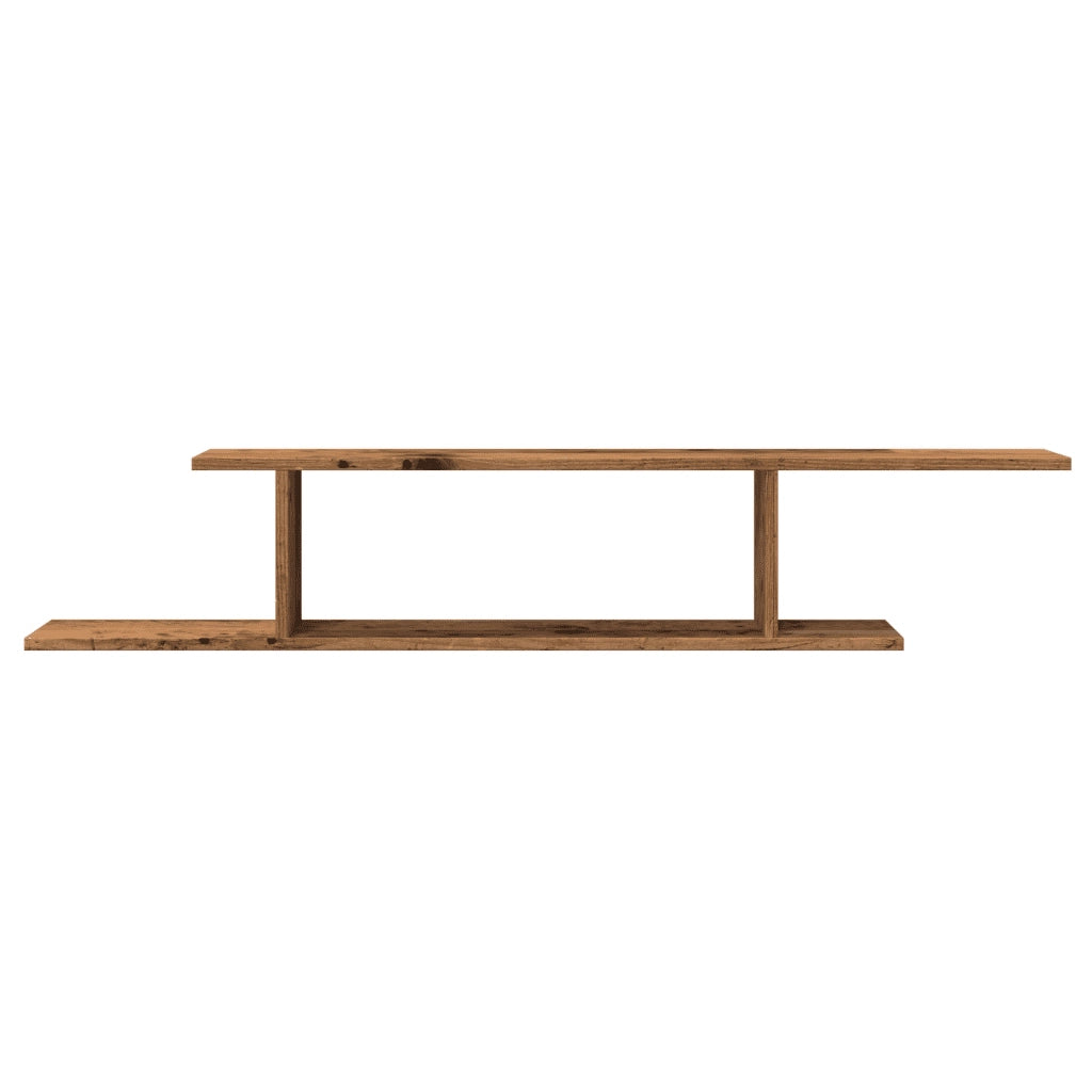 Scaffale TV Parete Legno Antico 125x18x23 cm Legno Multistrato