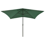 Ombrellone a Sbalzo con Palo in Acciaio e LED-Ombrello da giardino Verde 2x3 m