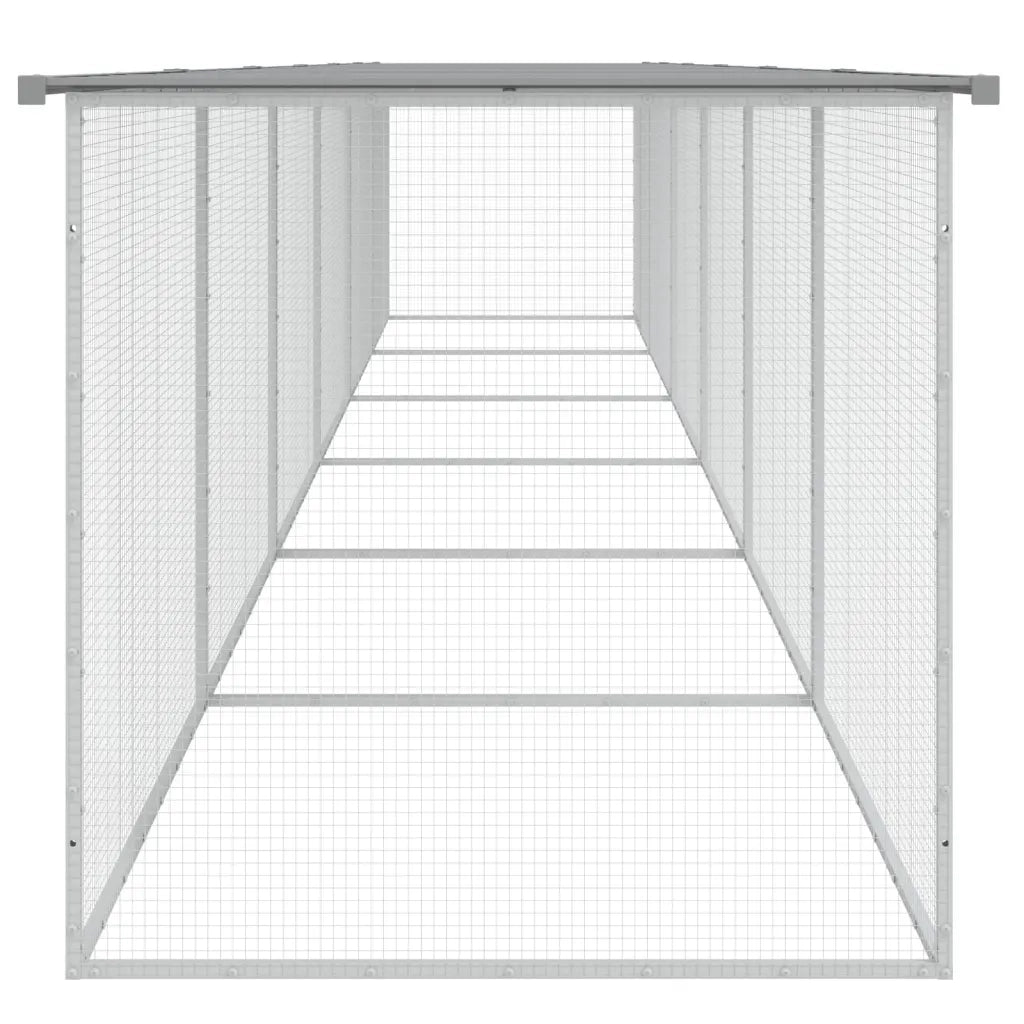 Gabbia Polli Tetto Grigio Chiaro 603x98x90 cm Acciaio Zincato 3189056