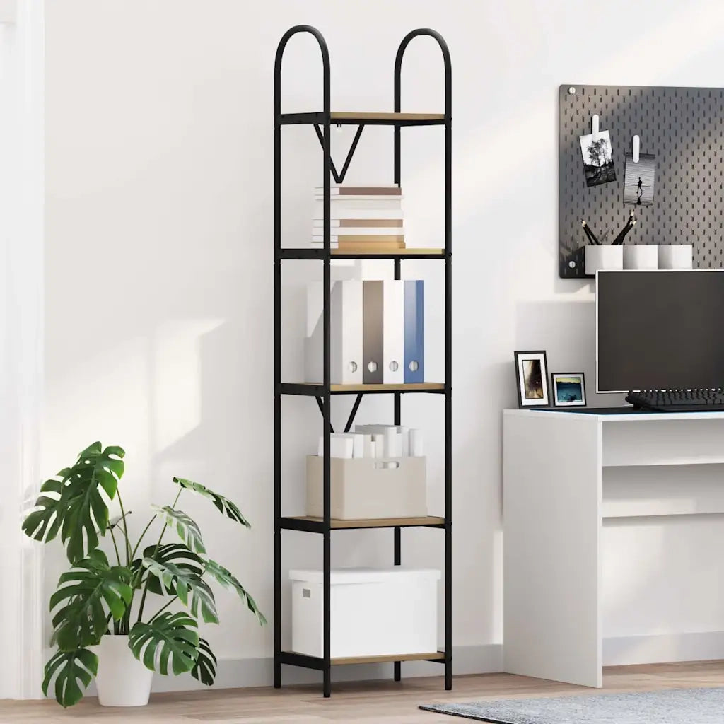 Libreria-Scaffale per Libri-Mobile di Stoccaggio Rovere artigianale 40 x 30 x 183 cm Legno multistrato 388740