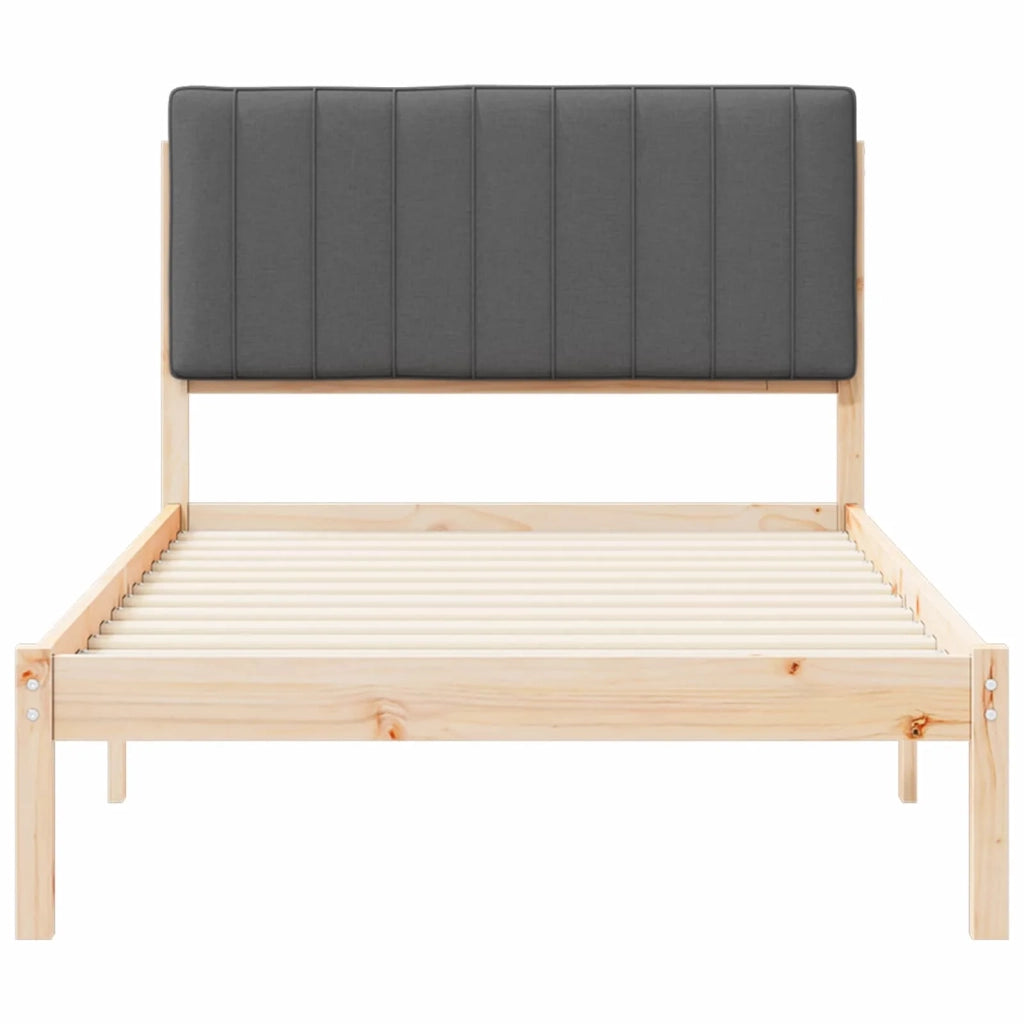Letto con Testiera Rivestita Grigio scuro 100 x 200 cm 878070