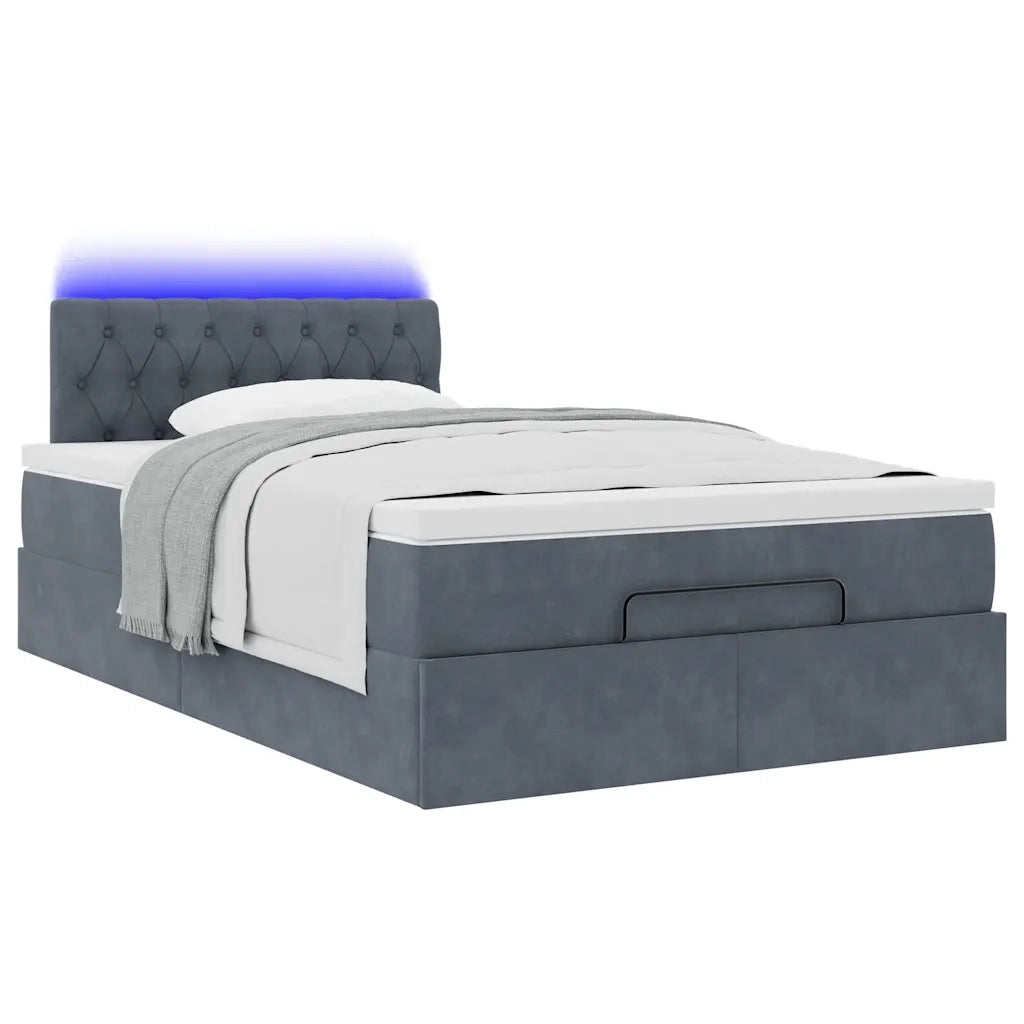 Struttura Letto Pouf con Materasso 120x200 cm Velluto