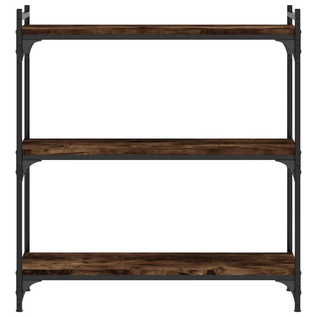 Libreria a 3 Ripiani Rovere Fumo 80x30x86 cm Legno Multistrato 837669