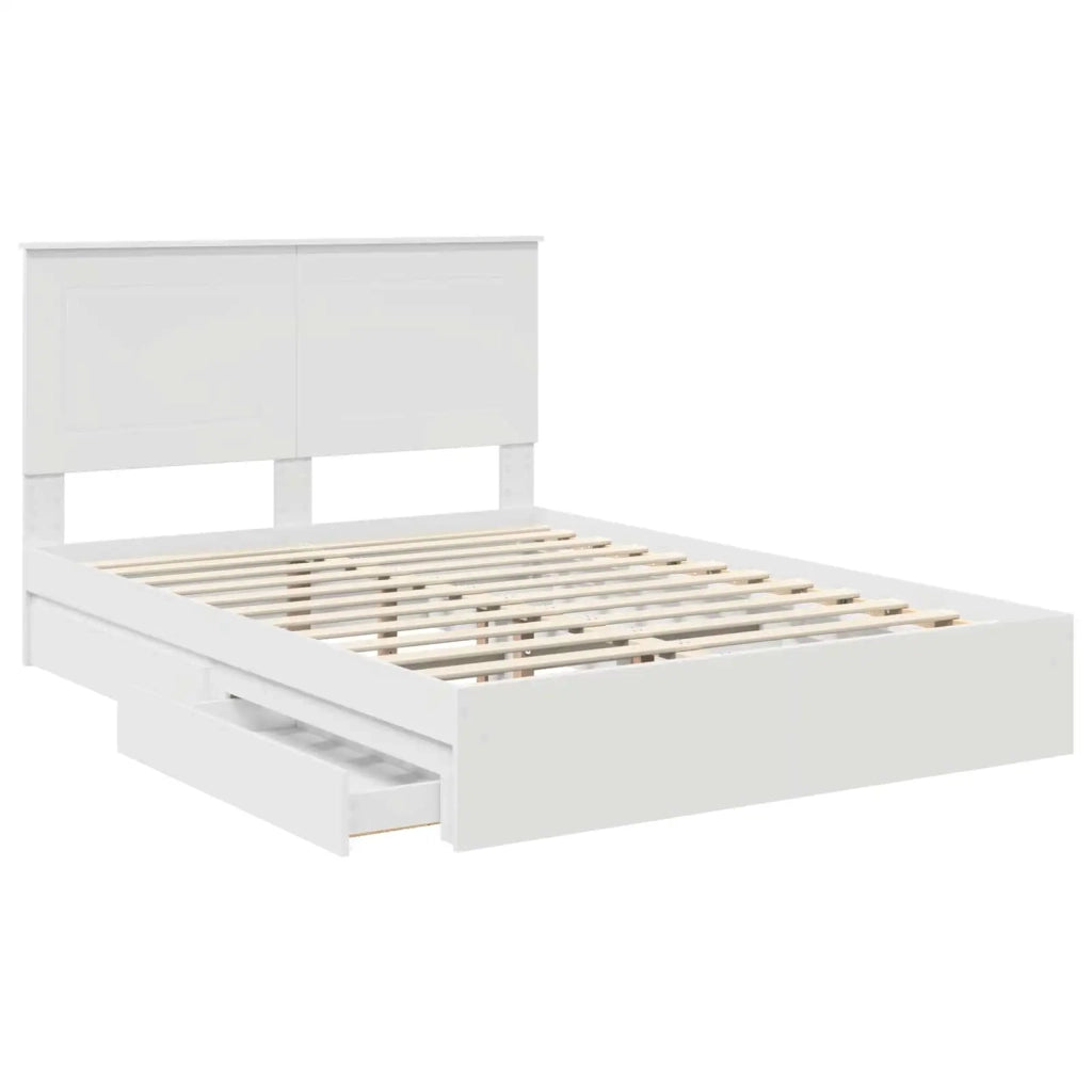 Letto con Contenitore Bianco 160 x 200 cm Legno multistrato