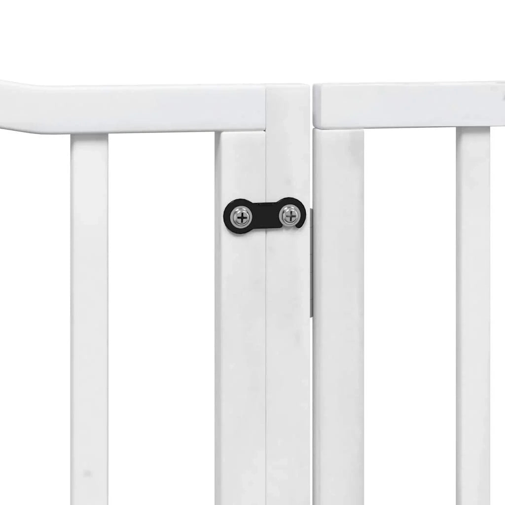 Cancelletto e porta di sicurezza per animali domestici 4 pannelli legno di pioppo bianco 02_0023345