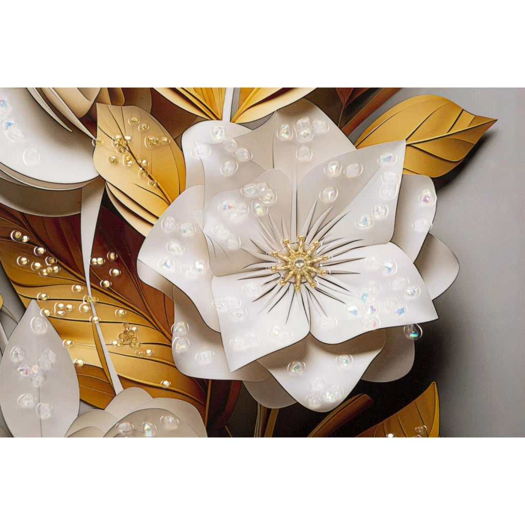 Stampa su Tela Fiori 72, Multicolore, Legno, 42x3,5x62 cm