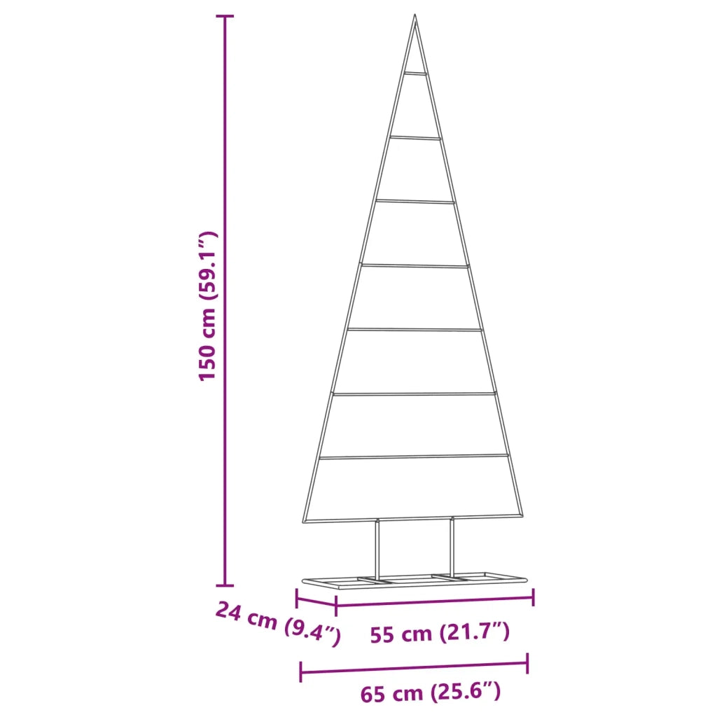 Albero di Natale | Decorazioni natalizie in metallo con supporto Oro 150 cm