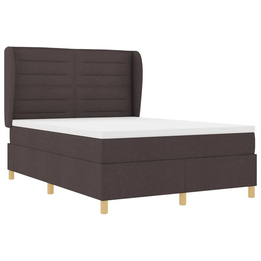 Letto a molle con materasso Marrone Scuro 200 x 160 cm Tessuto 3340700