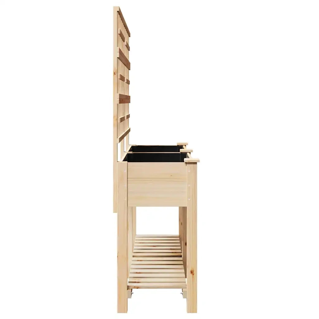 Fioriere | Cassetta per fiori | Vaso da giardino con lo scaffale Beige 161 x 46 x 152,5 cm