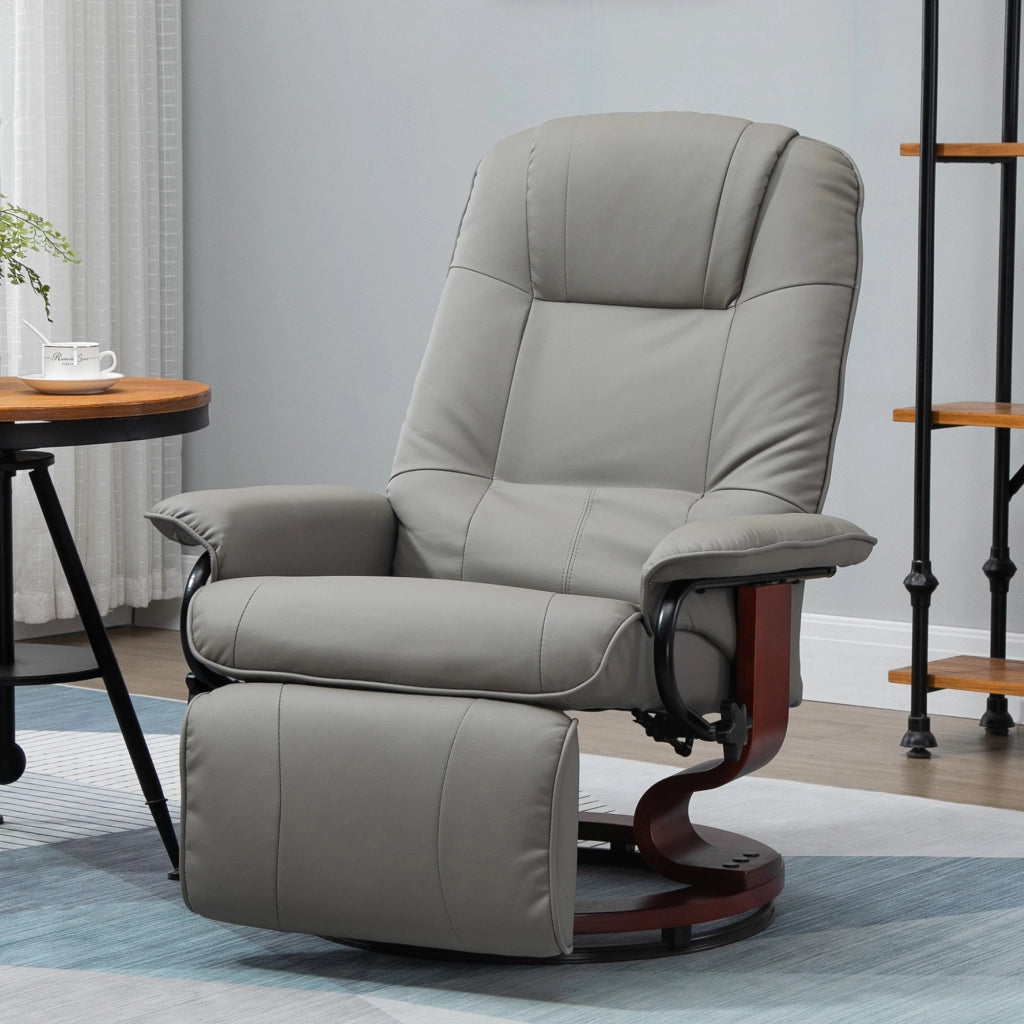 POLTRONA RELAX Reclinabile 145° 78x87x100 cm Grigio in similpelle e schiuma