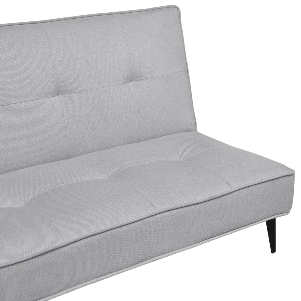Divano letto in tessuto grigio chiaro Soggiorno moderno trasformabile a 3 posti senza braccioli Design minimalista