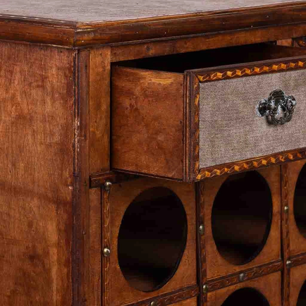 Baul porta bottiglie in legno marrone 63x31x69,5h cm