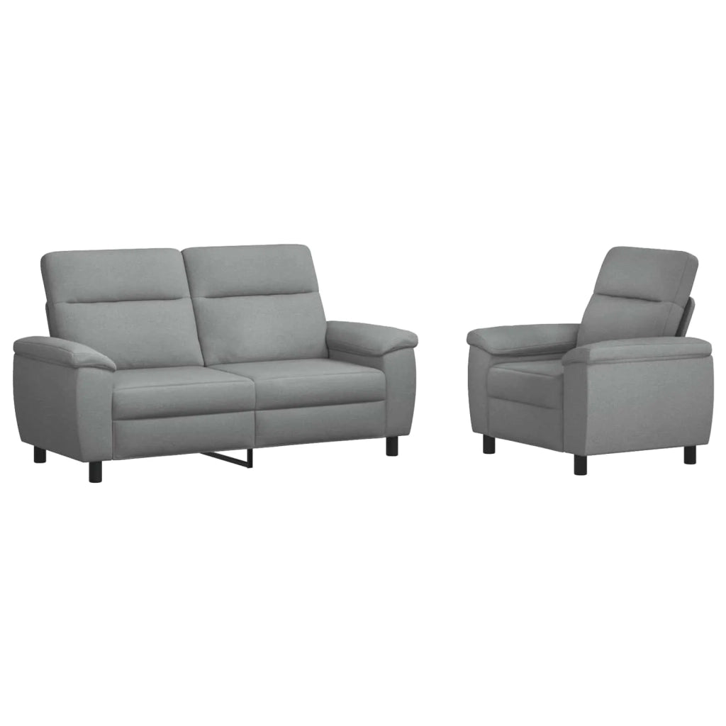 Set di divani 2 pcs Grigio Chiaro Tessuto 3430597