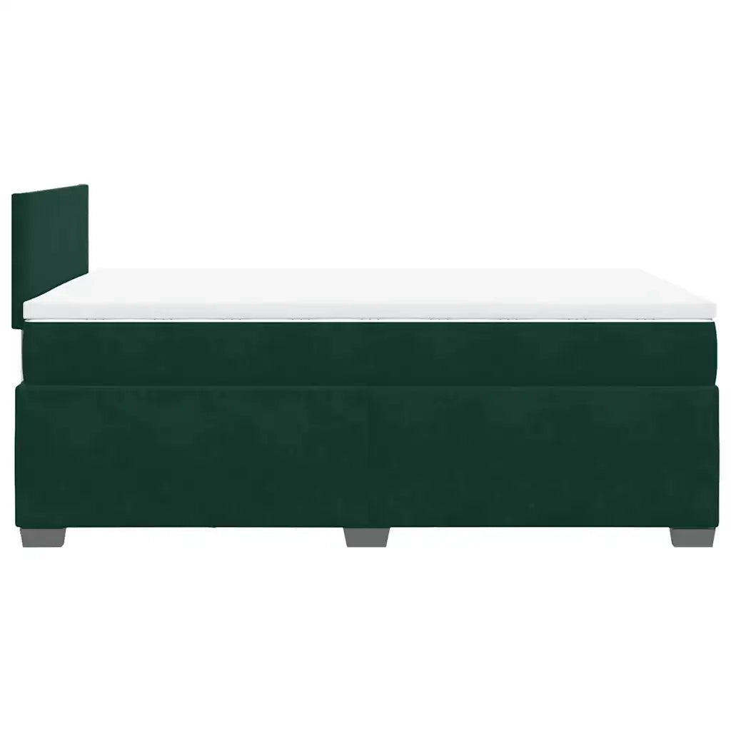 Giroletto a Molle con Materasso Verde Scuro 120x190 cm Velluto