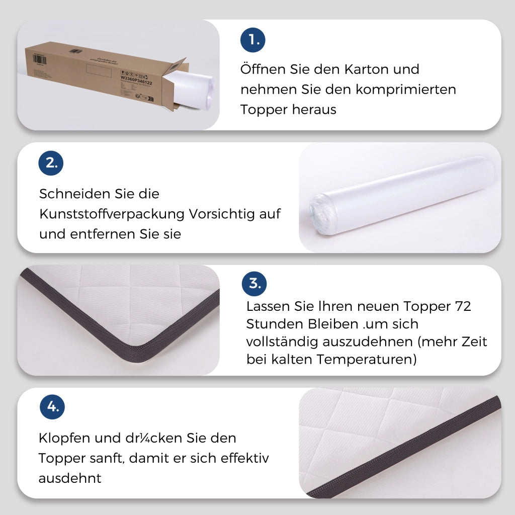 Materasso in schiuma H3 90 × 200 cm con taglio a 7 zone, certificato OEKO-TEX, bianco e grigio