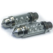Coppia 2 Lampade Led T11 C5W Siluro 36mm Con 6 Led F3 Colore Bianco Freddo 6000K 12V 0,2W
