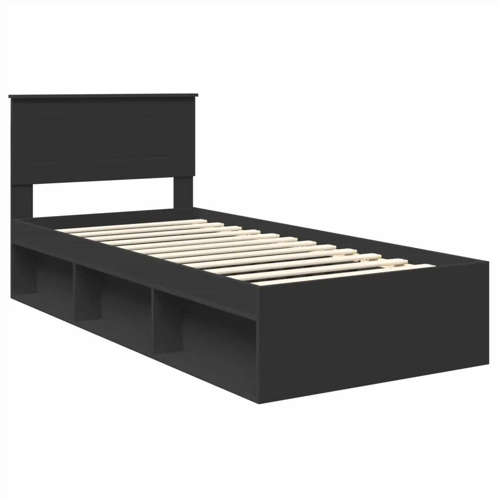 Struttura del letto Nero 75 x 190 cm Legno multistrato