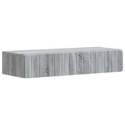 Tavolino da Parete Laterale Grigio Sonoma 87,5 x 34,5 x 17 cm