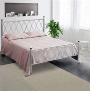 Letto in Ferro Battuto Moderno una piazza e mezza PIRAMIDE cm 120x190 Artigianale colore Grigio