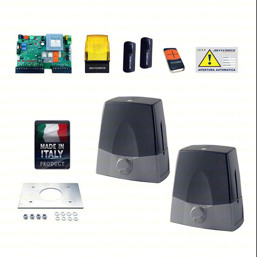KIT SET CANCELLO 2 DUE MOTORI DOPPIA ANTA SCORREVOLE 1000KG+1000KG KV10