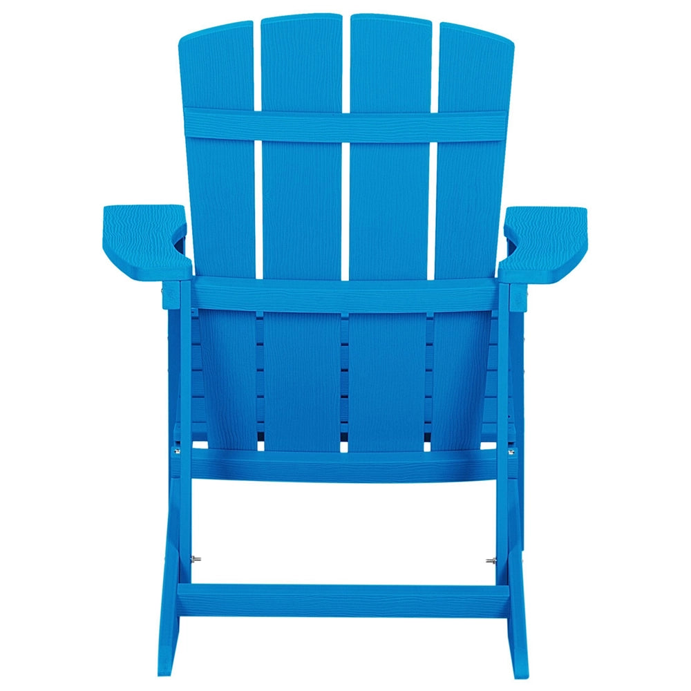Sedia da giardino in plastica blu in legno resistente agli agenti atmosferici in stile moderno
