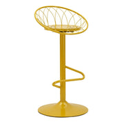 Sgabello bar Clox in metallo color senape