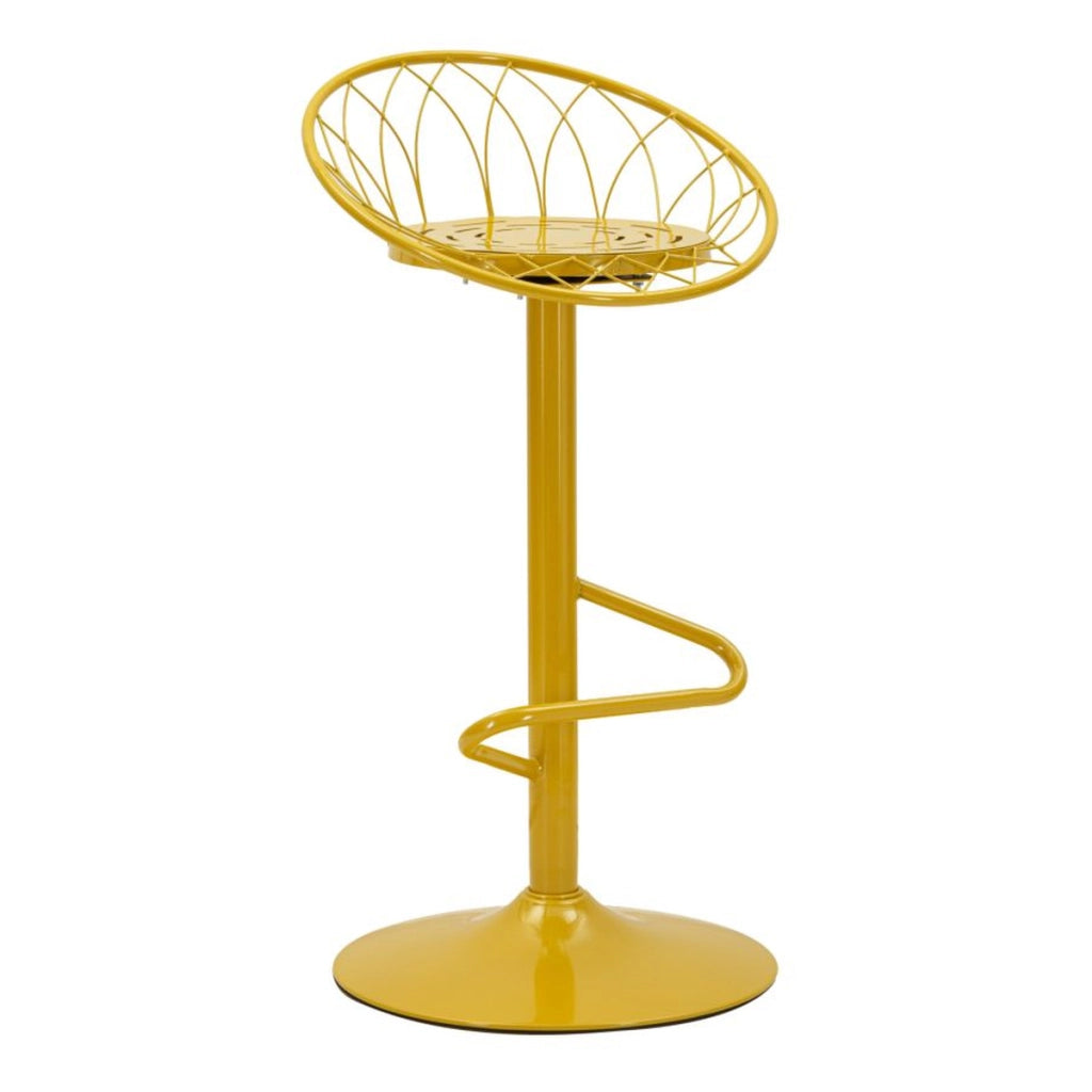 Sgabello bar Clox in metallo color senape
