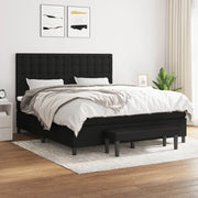 Giroletto a Molle con Materasso Nero 160x200 cm in Tessuto