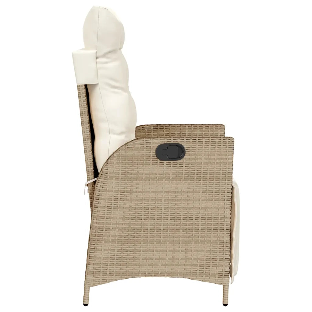 Set da Bistr¨° 3 pz | Set Salotto da Giardino con Cuscini Beige in Polyrattan