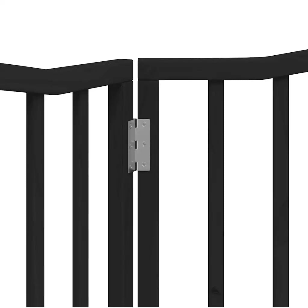 Cancello per Cani Pieghevole 2 Pannelli Nero 160cm Legno Pioppo CFW7463201