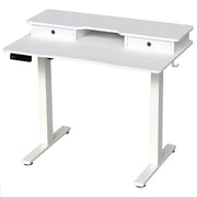 Scrivania elettrica regolabile in altezza 100 x 60 x 73-122 cm con supporto per monitor e 2 cassetti design bianco 20_0010832