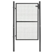 IDMarket - Cancelletto da giardino 105 x 125 cm in acciaio grigio antracite con serratura e maniglia