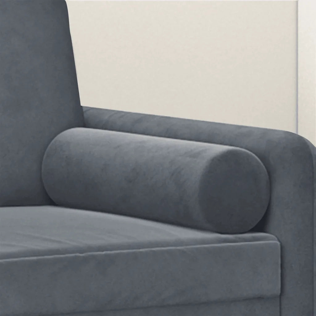 Cuscini Decorativi 2 pz Grigio Scuro ?15x50 cm in Velluto CFW6987416