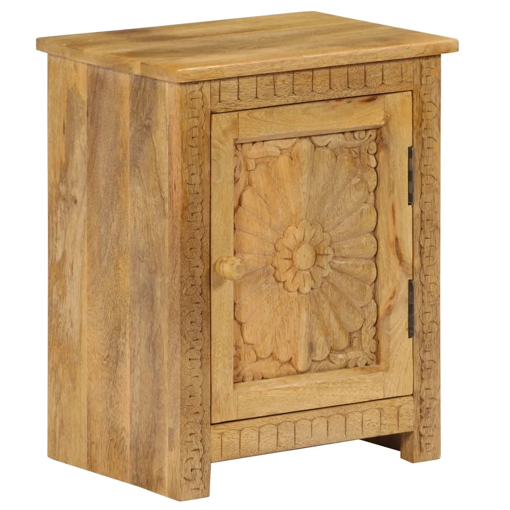 Comodino in Legno Massello di Mango 40x30x50 cm 246151