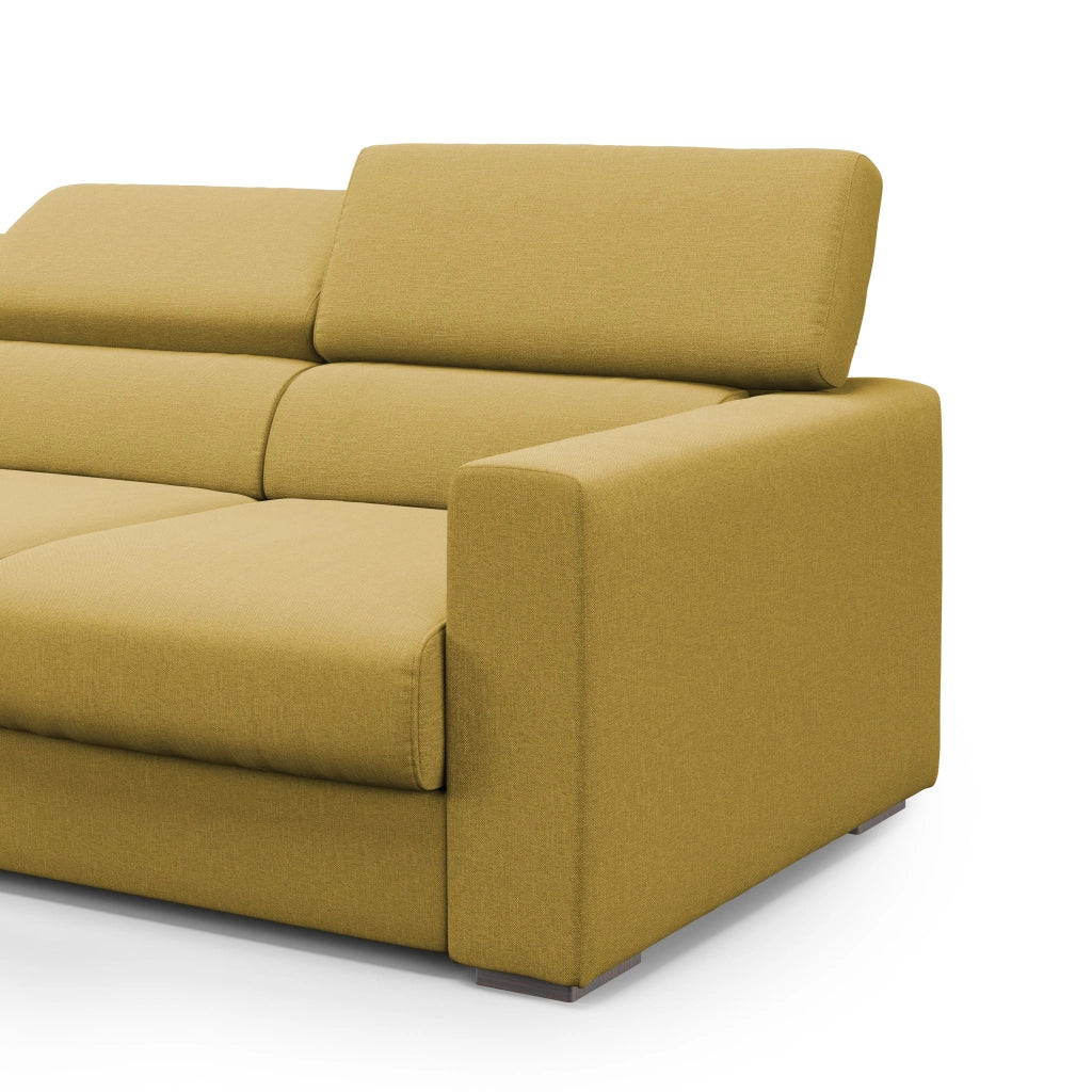 Dylan Divano a 3 sedute con estraibile a cassettone in tessuto simil cotone impermeabile T13 240 cm giallo