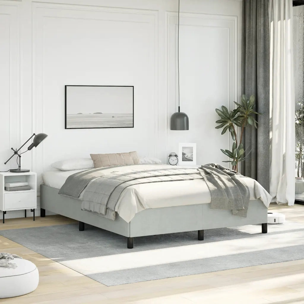 Struttura letto senza Materasso Grigio Chiaro 152x203 cm matrimoniale Velluto 347357