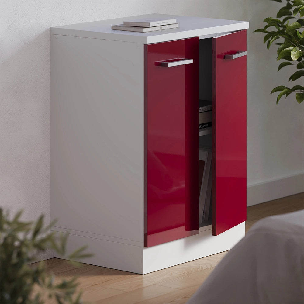 Mobile per mansarda Rion Rosso lucido/Bianco 60 x 83.8 cm senza inclinazione con 2 ante Vicco