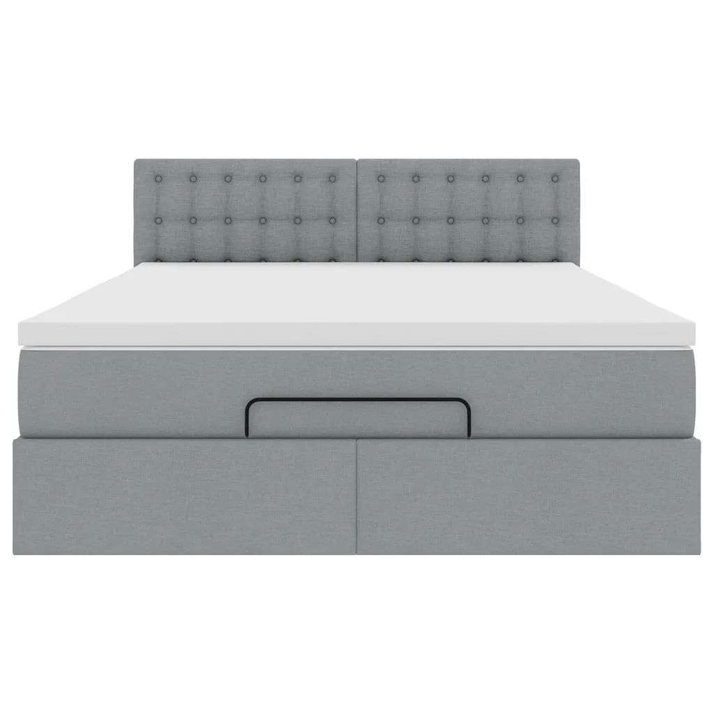 Struttura Letto Pouf con Materasso 140x200 cm in Tessuto
