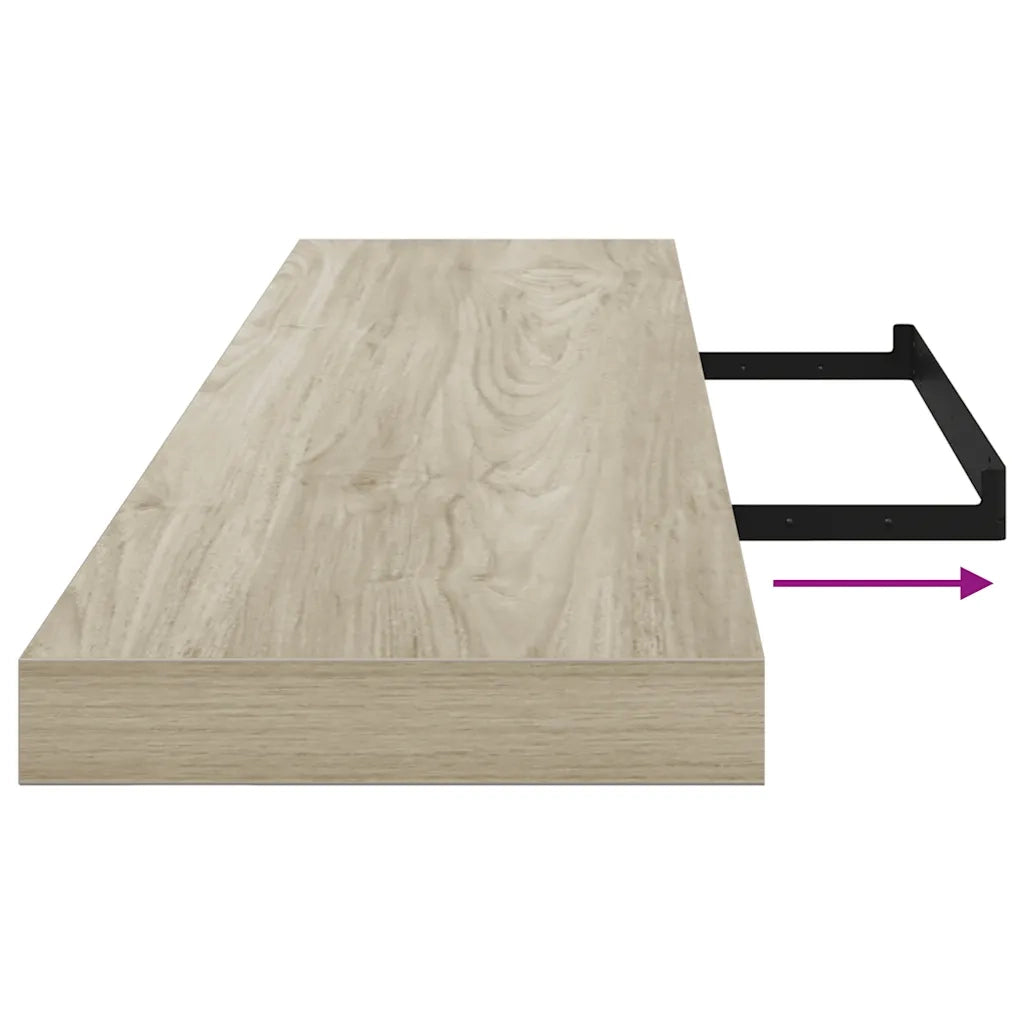 Scaffale a Parete Rovere 120x23,5x3,8 cm in MDF 323883