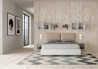 Letto Matrimoniale 160x190 cm con Rete e Contenitore Antea Egos Tortora