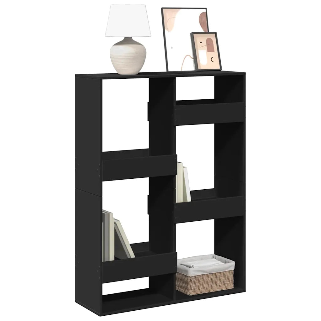 Libreria-Scaffale per Libri-Mobile di Stoccaggio Nera 100x33x135 cm in Legno Multistrato