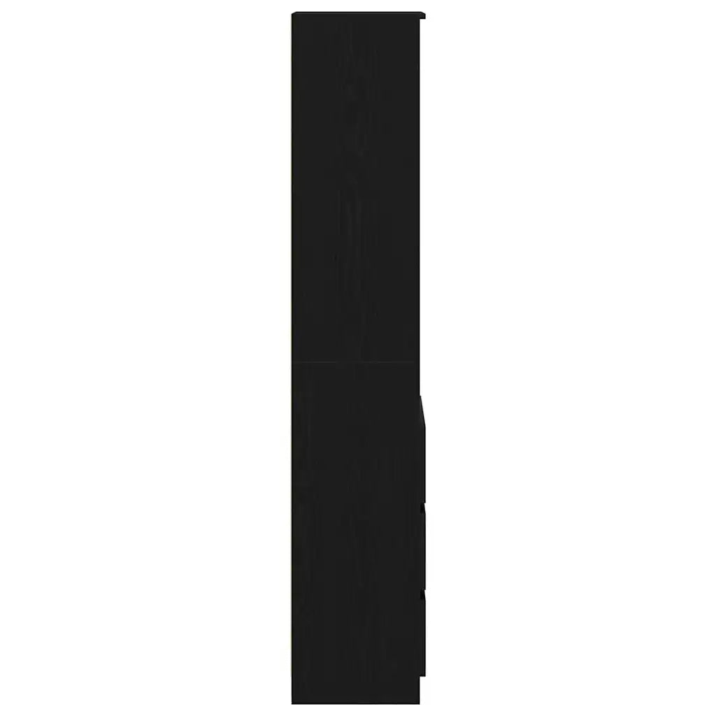 Credenza Rovere Nero 37,5x35x180 cm in Legno Multistrato 861662