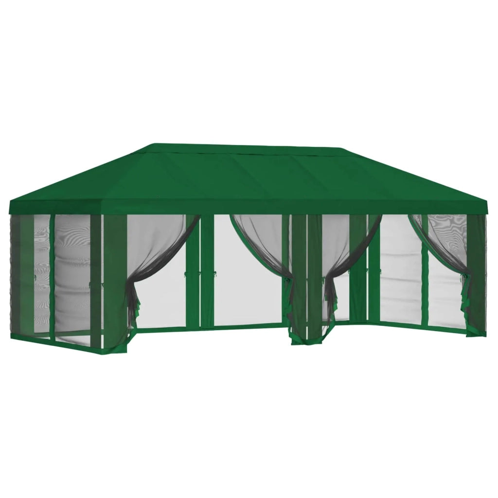 Copertura Gazebo con Pareti Laterali 6 x 3 m Verde Poliestere 900414