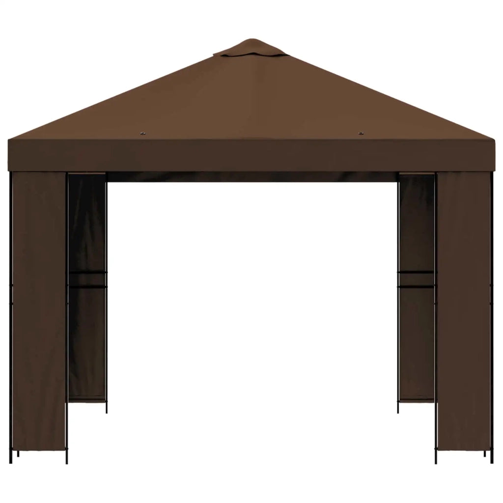 Gazebo 3 x 3 m Marrone Poliestere e Acciaio 190 900360
