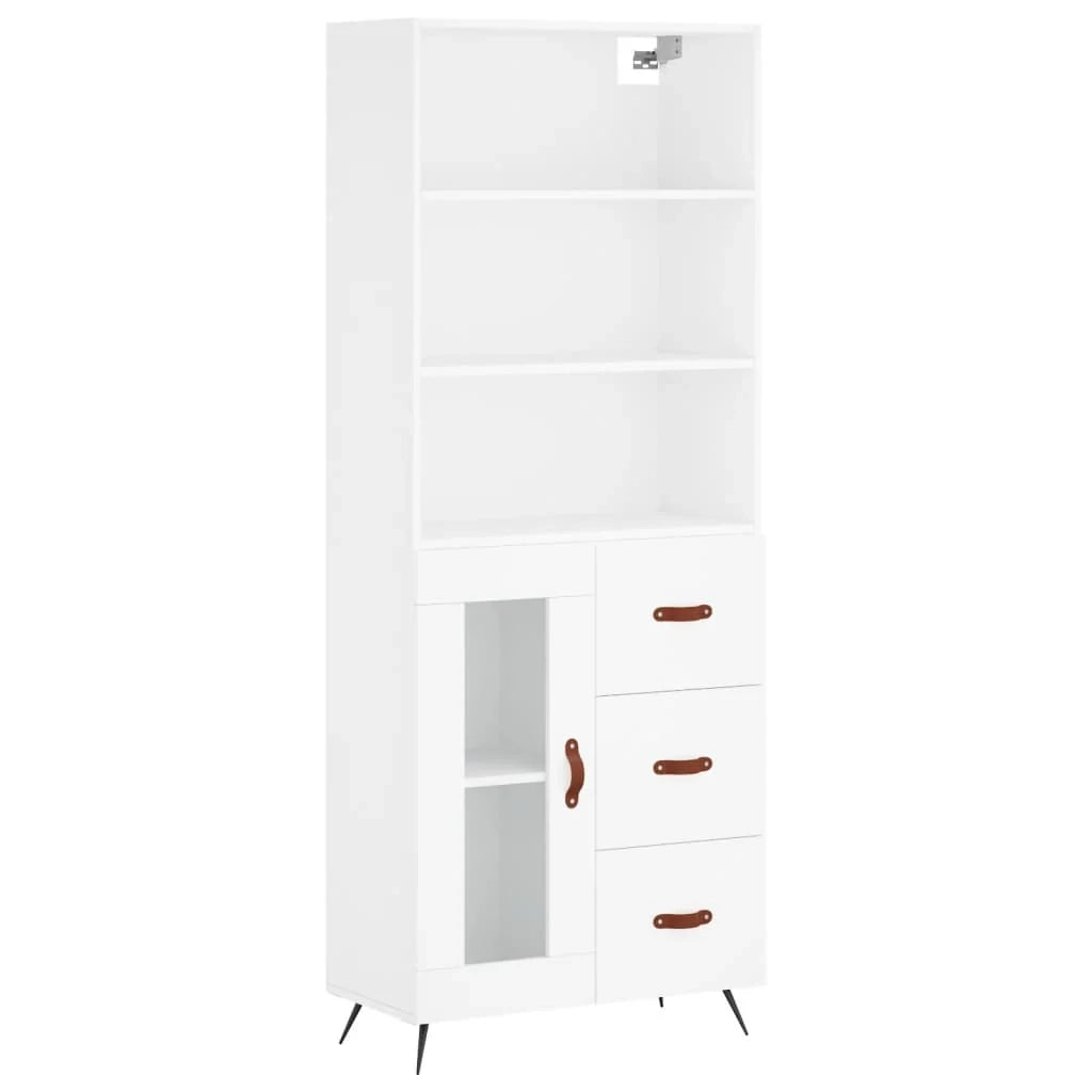 Buffet credenza cassettiera mobiletto mobile contenitore organizer cucina soggiorno salotto alto 69,5 x 34 x 180 cm legno ingegnerizzato bianco 02_0032731