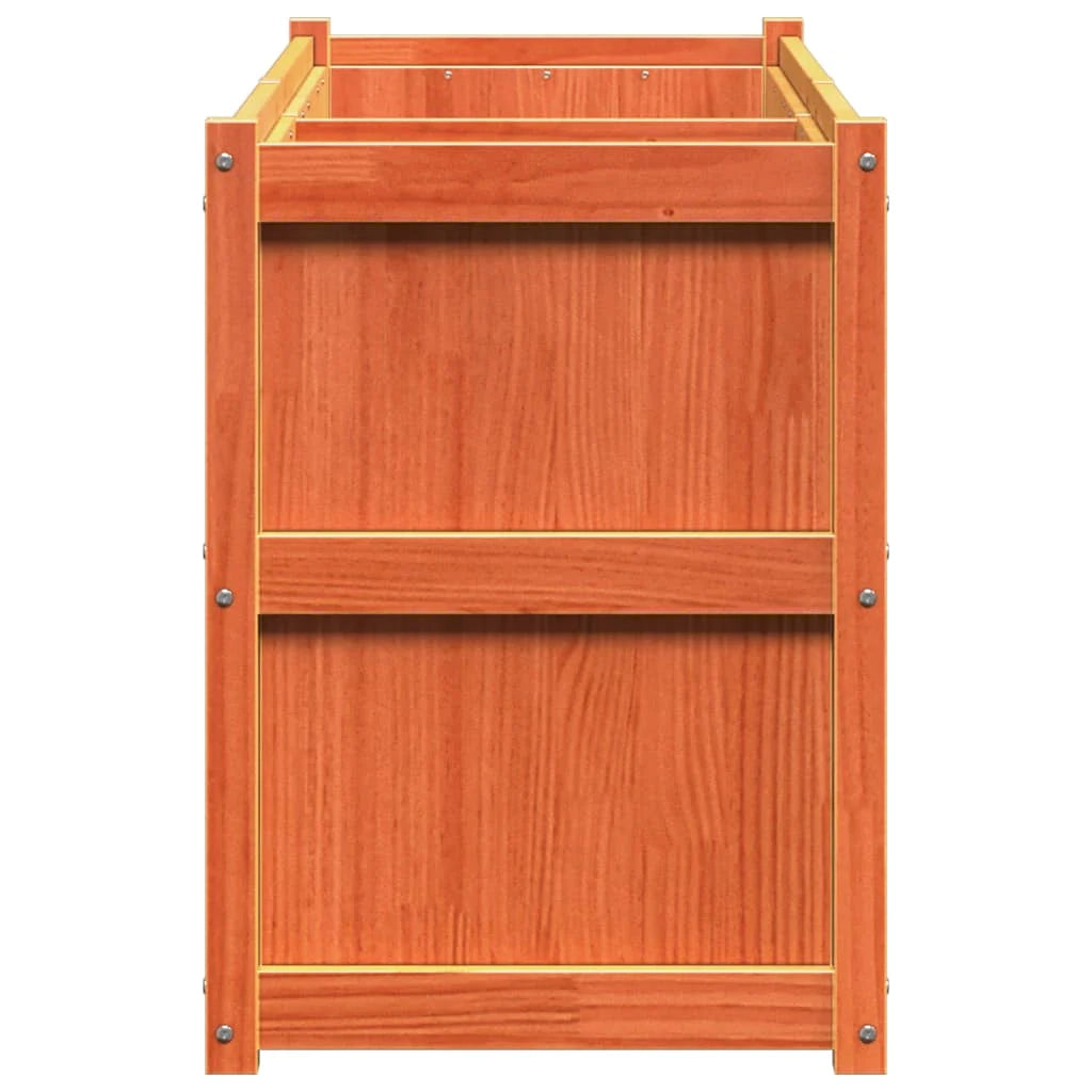 Vassoio per fioriera aiuola rialzata piante fiori terrazza giardino cera 150 x 50 x 70 cm legno di pino massiccio marrone 02_0038447